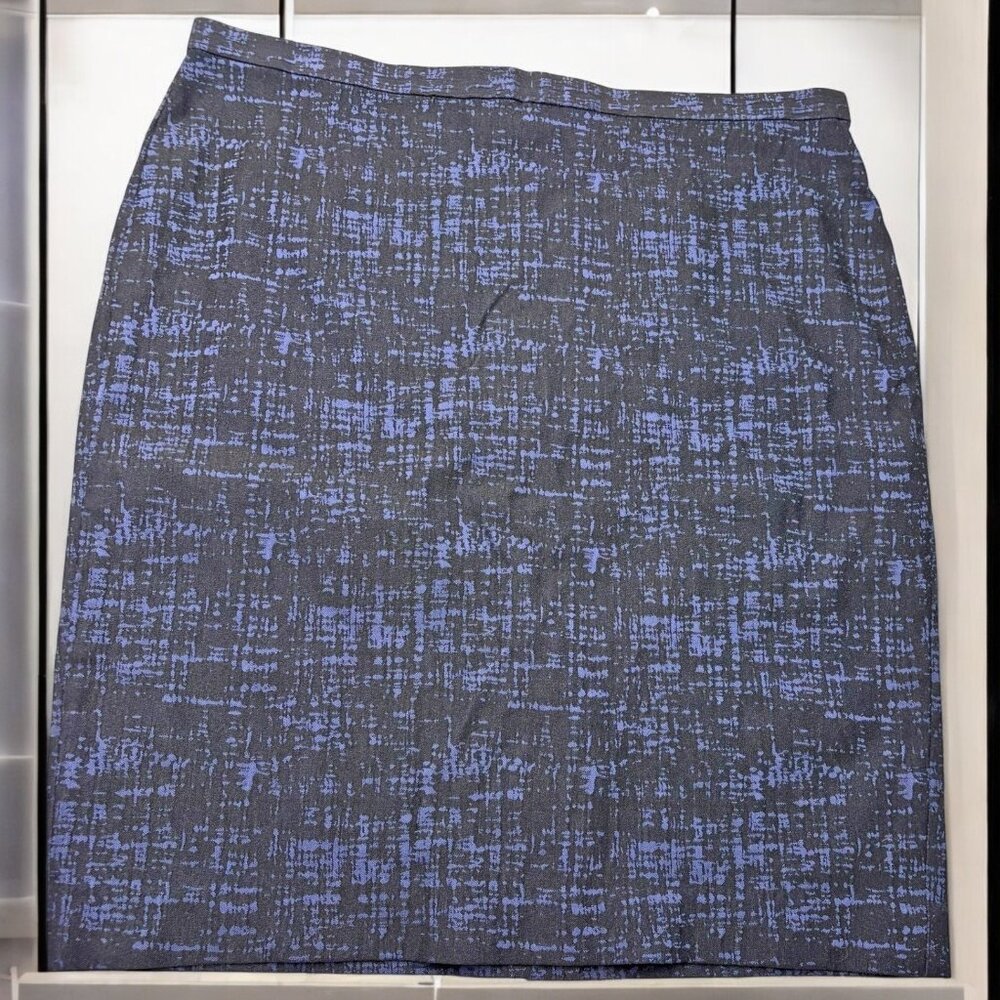 Banana Republic Black Navy Print Stretchโ Pencil Skirt